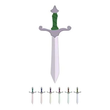 Viking medieval sword vector cartoon graphic Stock Illustration