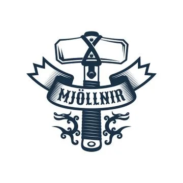 Viking Mjollnir logo Stock Illustration