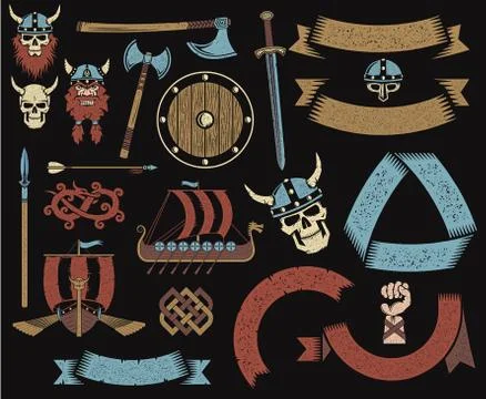 Viking objects Illustrazione stock