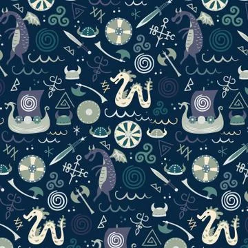 Viking pattern seamless design graphic Illustrazione stock