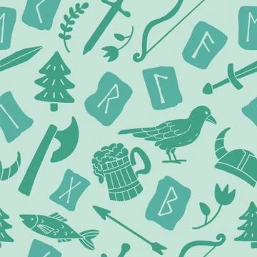 Viking pattern seamless design graphic Illustrazione stock