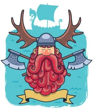 Viking Portrait Stock Illustration