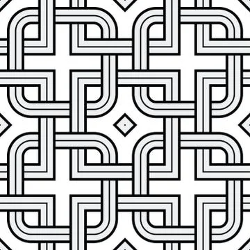 Viking Seamless Pattern - Chained Squares Rounded n Hard Corners Stock Illustration