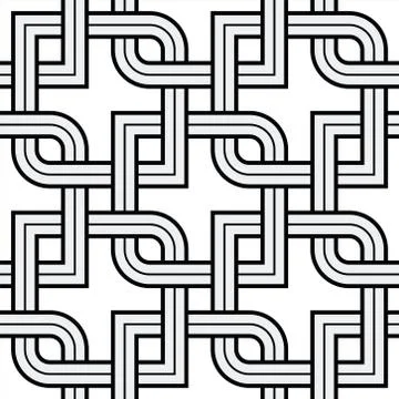 Viking Seamless Pattern - Chained Squares Rounded Diagonal Corners Stock Illustration