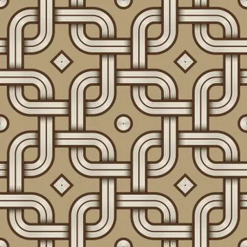 Viking Seamless Pattern - Engraved - Chained Squares Rounded Corners Stock Illustration