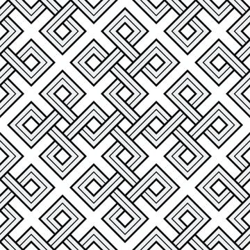 Viking Seamless Pattern - Engraved Gold - Interweaved Squares Stock Illustration