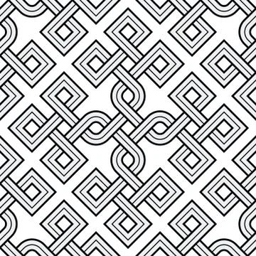 Viking Seamless Pattern - Engraved Gold - Rings -Square Edges Stock Illustration