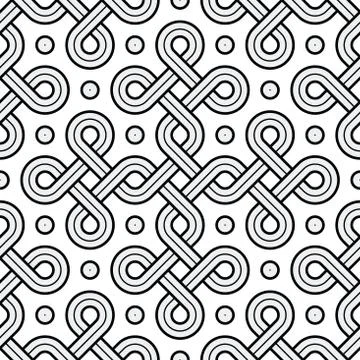 Viking Seamless Pattern - Engraved Gold - Rings Stock Illustration