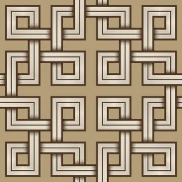 Viking Seamless Pattern - Engraved - Interweaved Squares Stock Illustration