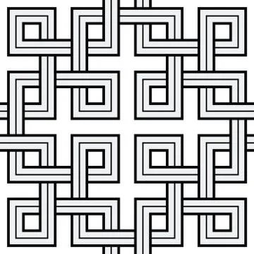Viking Seamless Pattern - Interweaved Squares Stock Illustration