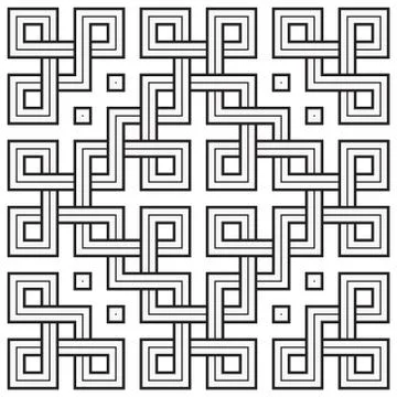 Viking Seamless Pattern Tile - Chained Squares Stock Illustration