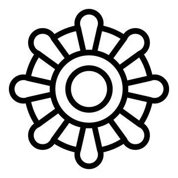 Viking shield icon outline vector. Iceland landmark symbol Stock Illustration
