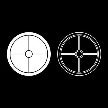 Viking shield icon set white color illustration flat style simple image Stock Illustration