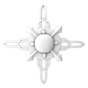 Viking shield pattern black and white .3d illustration Stock Illustration