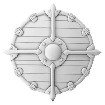 Viking shield pattern black and white .3d illustration Stock Illustration