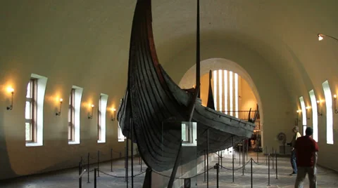 Viking ship ground level Stock-Footage 27557980