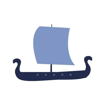 Viking Ship Icon Vector Illustration Stock Illustration