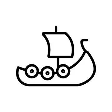 Viking ship icon vector. Isolated contour symbol illustration 库存插图