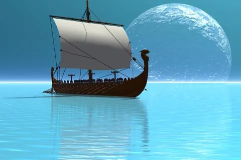 Viking ship Stock Illustration