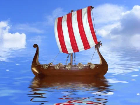 Viking ship Illustrazione stock