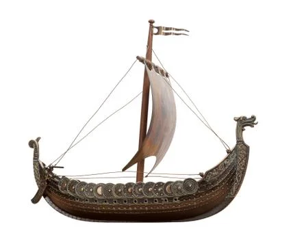 Viking ship isolated Foto stock