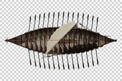 Viking ship longship transparent background 3D  top イラスト素材