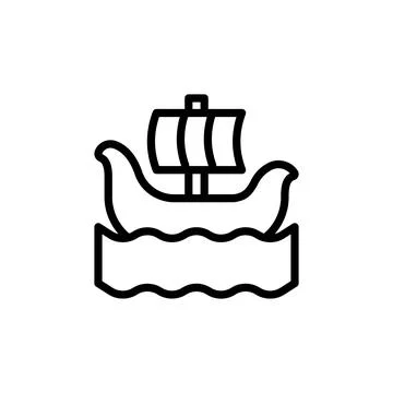 Viking, ship, ocean icon. Simple line, outline vector elements of saving marine Stock Illustration
