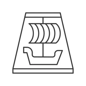 Viking ship rides vector icon, amusement park related line style Ilustración de archivo