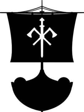 Viking Ship in Silhouette 스톡 일러스트