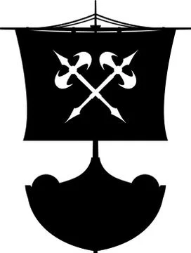 Viking Ship in Silhouette Stock Illustration