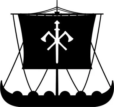 Viking Ship in Silhouette Stock-Illustration