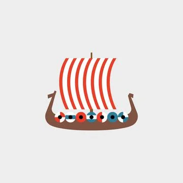 Viking ship. Vector illustration Stock Illustration