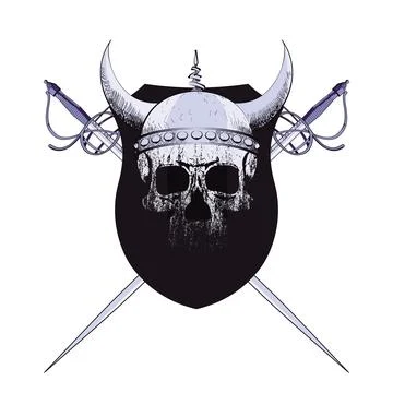 Viking skull Stock Illustration
