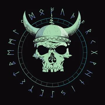 Viking skull Stock Illustration