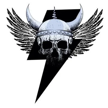 Viking skull Illustrazione stock