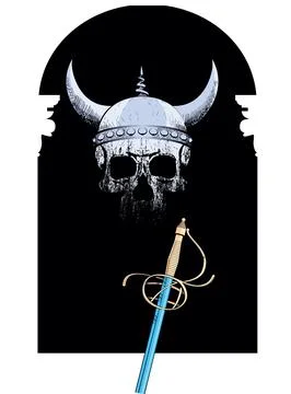 Viking skull Stock Illustration