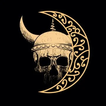 Viking skull Illustrazione stock