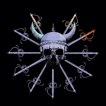 Viking skull Stock Illustration