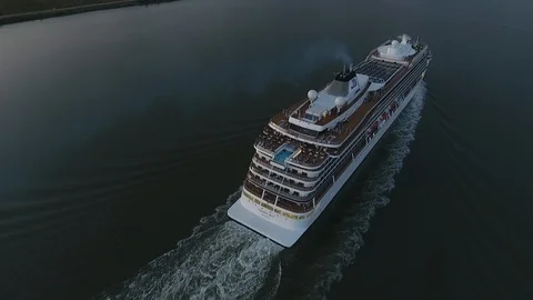 Viking Star Cruise Ship on the River Thames Part 4 Stock Footage
