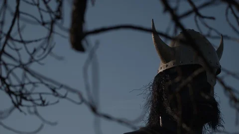 Viking Statue Pan Tracking Shot Slow Motion Video stock 129481088