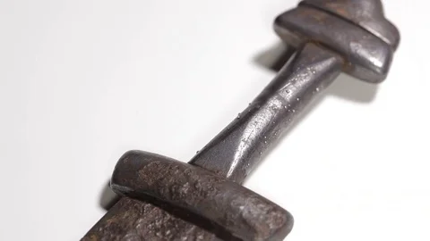 Viking sword from blade to handle white background Vidéo 74516697