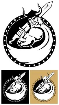 Viking With Sword Stock Illustration