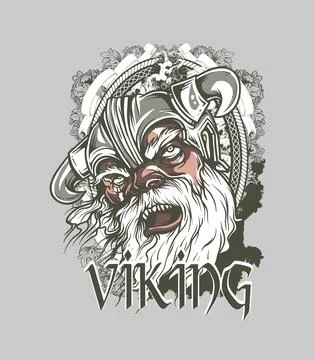 Viking T-shirt design elements  vector Ilustração Stock