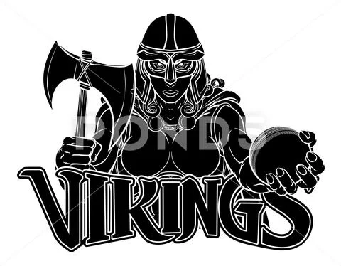 Viking Trojan Celtic Knight Cricket Warrior Woman Stock Illustration