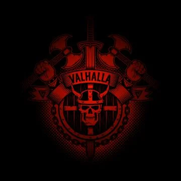 	Viking Valhalla emblem  Stock Illustration