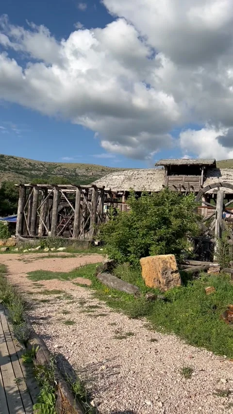 Viking village Stock Footage 248568955