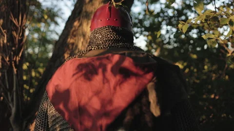 Viking Walking Dramatically with an Axe - Cosplay Costume 库存影片 266165175