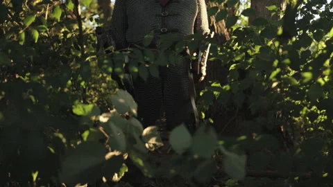 Viking Walking Dramatically with an Axe - Cosplay Costume 库存影片 266166805