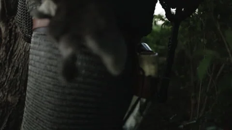 Viking Walking Dramatically with an Axe - Cosplay Costume 库存影片 266168086