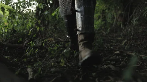 Viking Walking Dramatically with an Axe - Cosplay Costume 库存影片 266169160